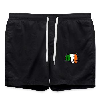 Ireland Flag Hand Fist - Swim Trunks - black - Front - AI Model Male 185 light (185cm)