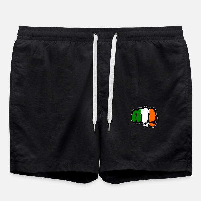 Irland Flagge Hand Faust - Badeshorts - Schwarz