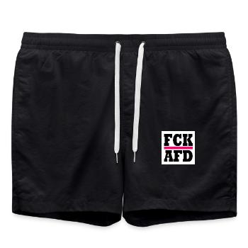 Fck afd - Badeshorts - Schwarz - Vorne - AI Model Male 185 light (185cm)