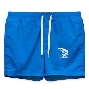 Big Leaping Pike Fish - Swim Trunks - cobalt blue - Front