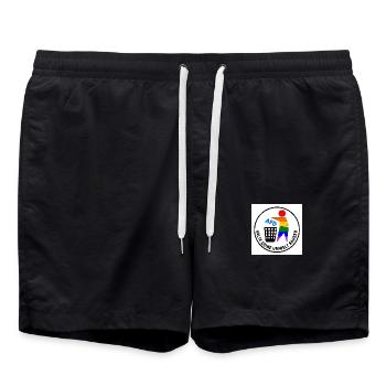 Keep your environment clean - FCK AfD - Swim Trunks - black - Front - AI Model Male 185 light (185cm)