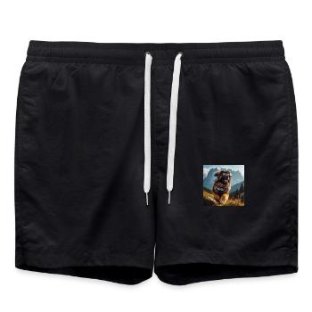 Leonberger Kunst - Badeshorts - Schwarz - Vorne - AI Model Male 185 light (185cm)
