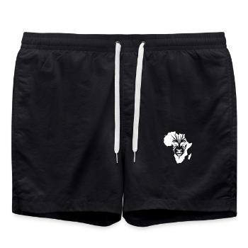 Tatouage de silhouette de guerrier africain - Short de bain - noir - Devant - AI Model Male 185 light (185cm)