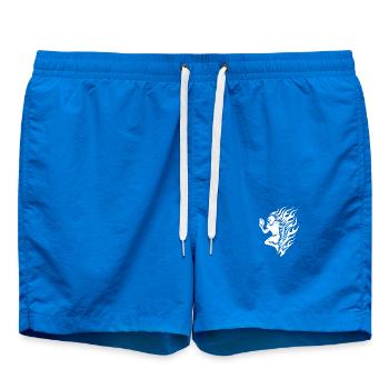 Joueur de football en cours d’exécution dans les flammes et le feu - Short de bain - cobalt blue - Devant