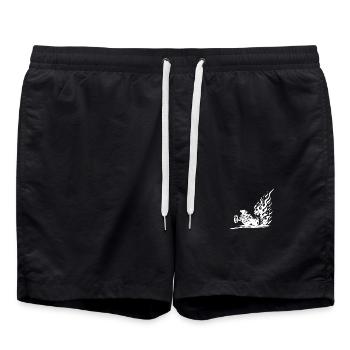 Rasendes Dragster Auto mit beeindruckende Flammen - Badeshorts - Schwarz - Vorne - AI Model Male 185 light (185cm)