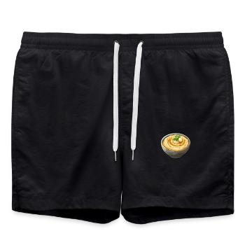 Oriental hummus bowl with parsley - Swim Trunks - black - Front - AI Model Male 185 light (185cm)
