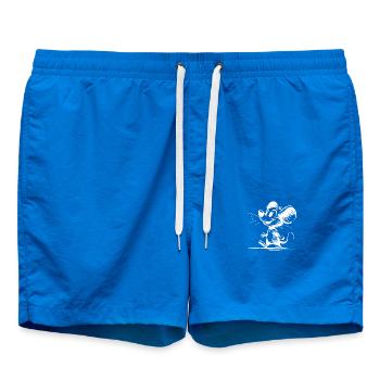 Cute Little Pencil Style Kids Mouse Sketch - Swim Trunks - cobalt blue - Front