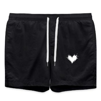 Symbole de coeur Amour Cadeau de la Saint-Valentin - Short de bain - noir - Devant - AI Model Male 185 light (185cm)