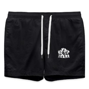 Drei niedliche Hunde als Porträt - Badeshorts - Schwarz - Vorne - AI Model Male 185 light (185cm)