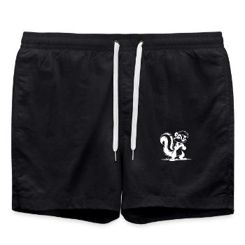 Kinder Stinktier Bleistift Zeichnung Skizze - Badeshorts - Schwarz - Vorne - AI Model Male 185 light (185cm)