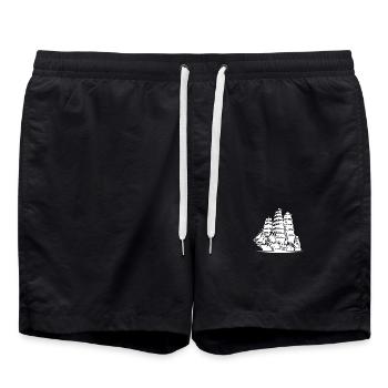 D’énormes voiliers en route vers le port - Short de bain - noir - Devant - AI Model Male 185 light (185cm)