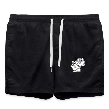Grande dinde au plumage énorme - Short de bain - noir - Devant - AI Model Male 185 light (185cm)