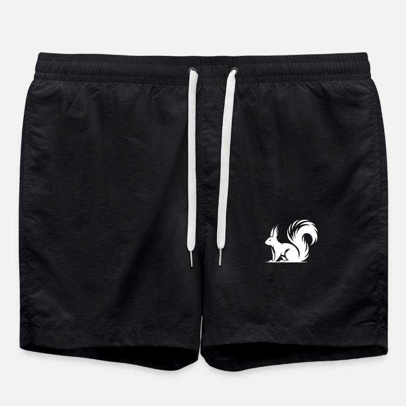 Mignon mignon écureuil Dessin - Short de bain - noir