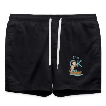 Marin - Short de bain - noir - Devant - AI Model Male 185 light (185cm)