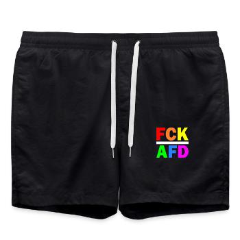 Fck afd - Badeshorts - Schwarz - Vorne - AI Model Male 185 light (185cm)