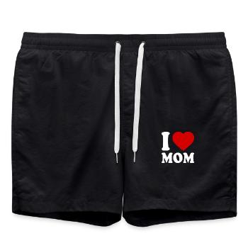 I love mom - Short de bain - noir - Devant - AI Model Male 185 light (185cm)