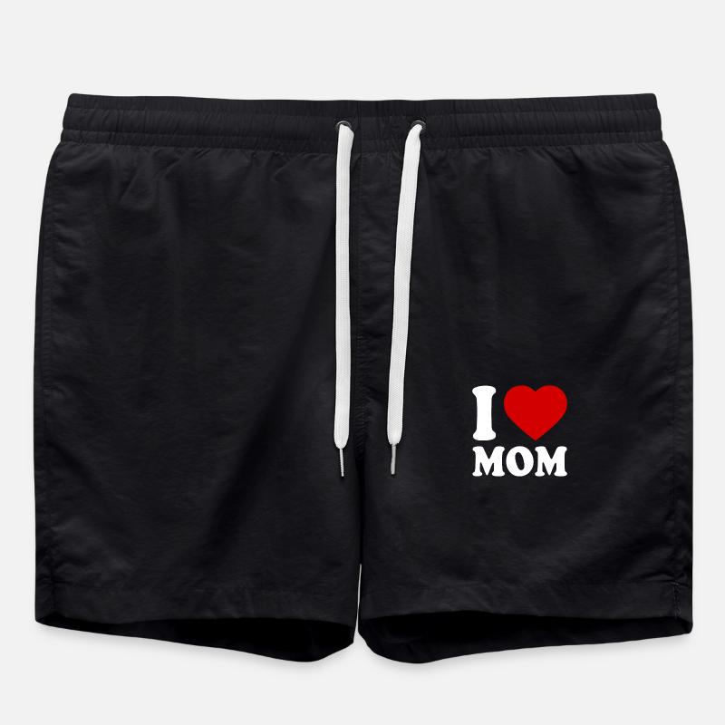 I love mom - Swim Trunks - black