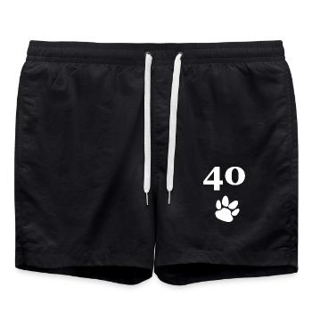 für frauen, 40 hundetatze - Badeshorts - Schwarz - Vorne - AI Model Male 185 light (185cm)