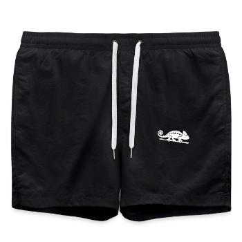 Chameleon Drawing in Ink Style - Swim Trunks - black - Front - AI Model Male 185 light (185cm)