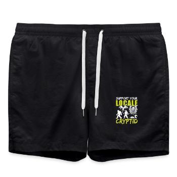 UFO Fantasy Cryptid Unterstützt den lokale Cryptid - Badeshorts - Schwarz - Vorne - AI Model Male 185 light (185cm)