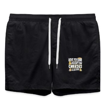 Parmesan Gouda Included Cheese In Her Life - Swim Trunks - black - Front - AI Model Male 185 light (185cm)