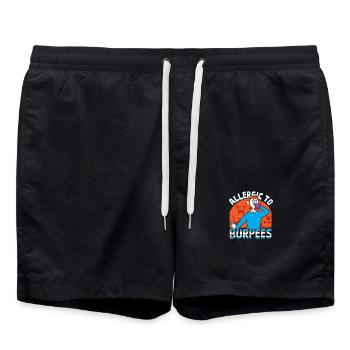 Burpees Training, Squat, Kardiotraining - Badeshorts - Schwarz - Vorne - AI Model Male 185 light (185cm)