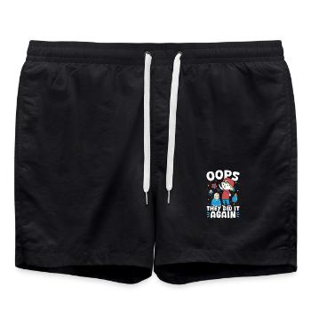 New baby - they did it again brother - Swim Trunks - black - Front - AI Model Male 185 light (185cm)