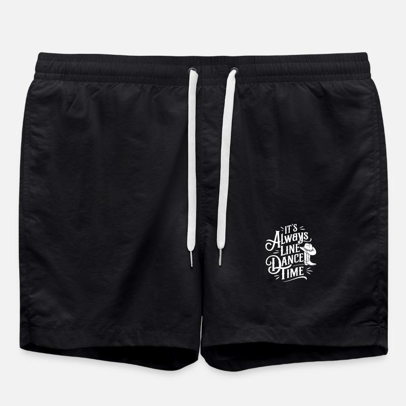 Line Dance Time Zeit zum Tanzen Linedance - Badeshorts - Schwarz