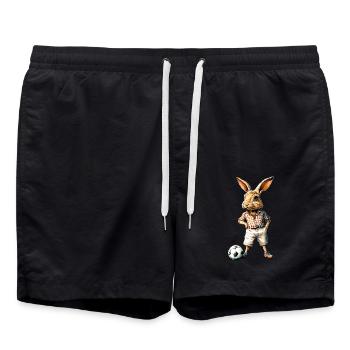 Bunny Soccer / Soccer Bunny - Swim Trunks - black - Front - AI Model Male 185 light (185cm)
