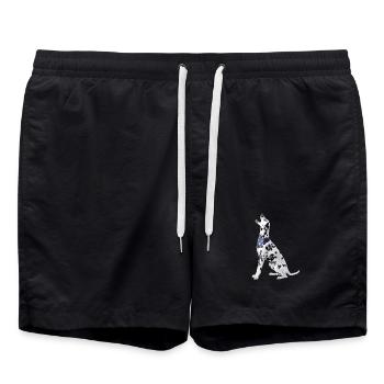 Dalmatien avec foulard - Short de bain - noir - Devant - AI Model Male 185 light (185cm)
