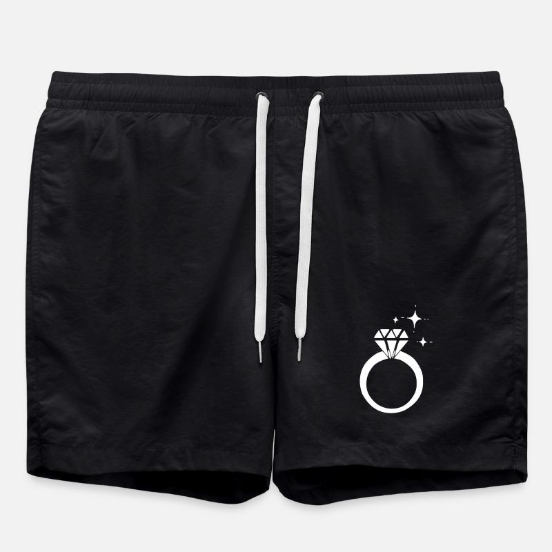 Diamond ring - Swim Trunks - black