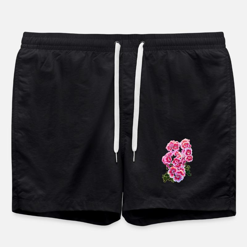 Blume - Badeshorts - Schwarz