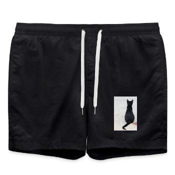 Katze Kätzchen Katzenshirt Geschenk - Badeshorts - Schwarz - Vorne - AI Model Male 185 light (185cm)