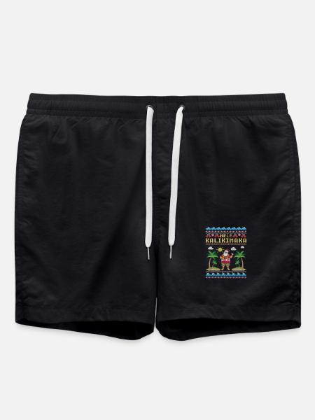 Mele Kalikimaka Santa - Swim Trunks - black