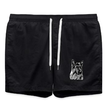 Schäferhund Deutscher Schäferhund German Shepherd - Badeshorts - Schwarz - Vorne - AI Model Male 185 light (185cm)