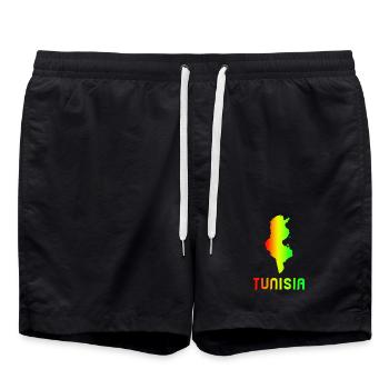 Tunisie Arc-en-ciel Cartes Design / Cadeau - Short de bain - noir - Devant - AI Model Male 185 light (185cm)