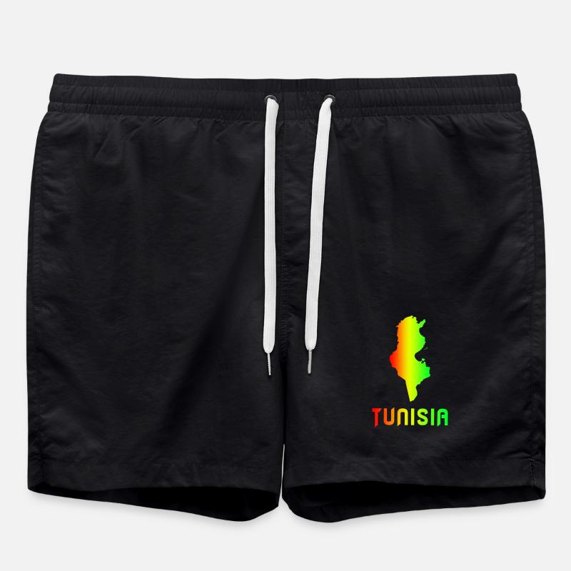 Tunisie Arc-en-ciel Cartes Design / Cadeau - Short de bain - noir