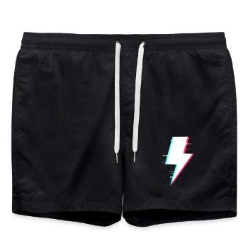 Lightning Style Rétro Éclairage numérique - Short de bain - noir - Devant - AI Model Male 185 light (185cm)