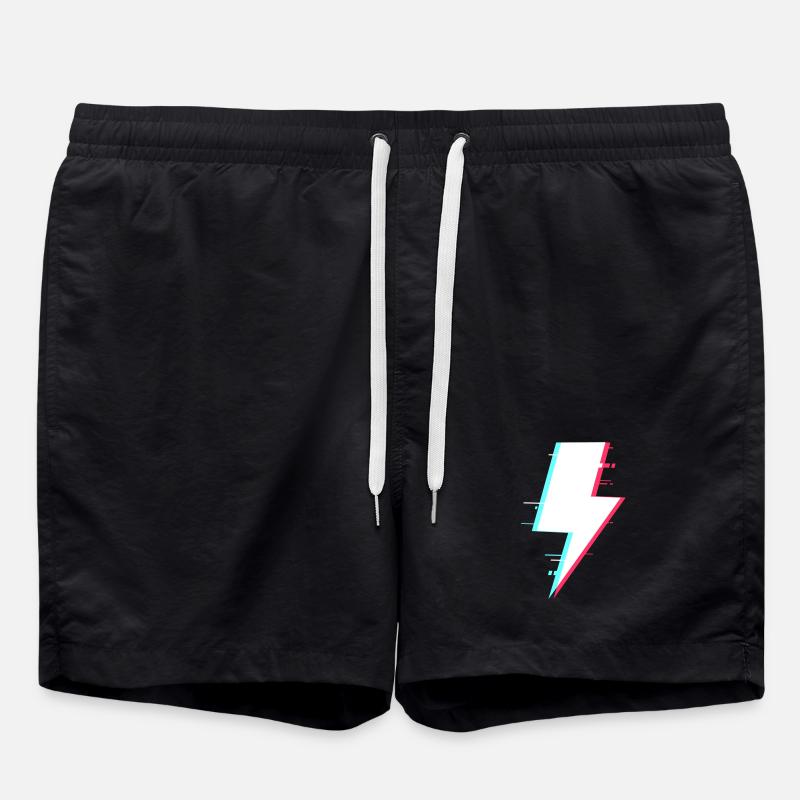 Blitzstil Retro Digitale Beleuchtung - Badeshorts - Schwarz