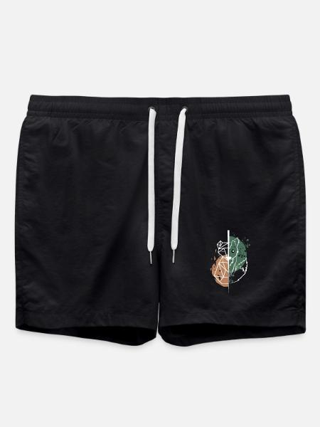 Renard vs origami dessin blanc - Short de bain - noir