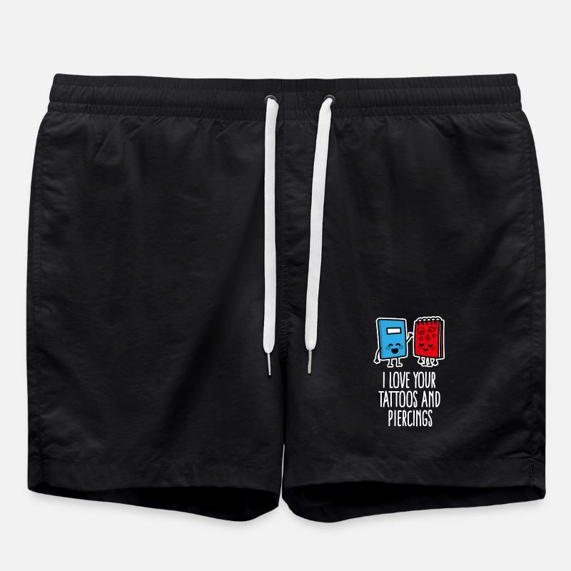 Drôle piercing Tatouage Tatoueur - Short de bain - noir