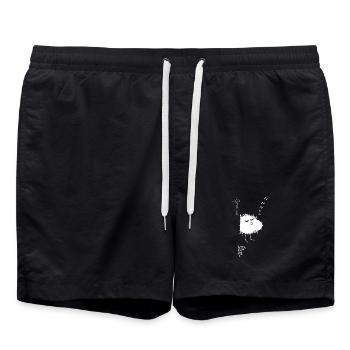 Woolly Beastie fully fed © Chyropterum Innoxius - Swim Trunks - black - Front - AI Model Male 185 light (185cm)