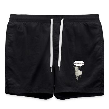 Guck nicht so blök Schaf Cartoon - Badeshorts - Schwarz - Vorne - AI Model Male 185 light (185cm)