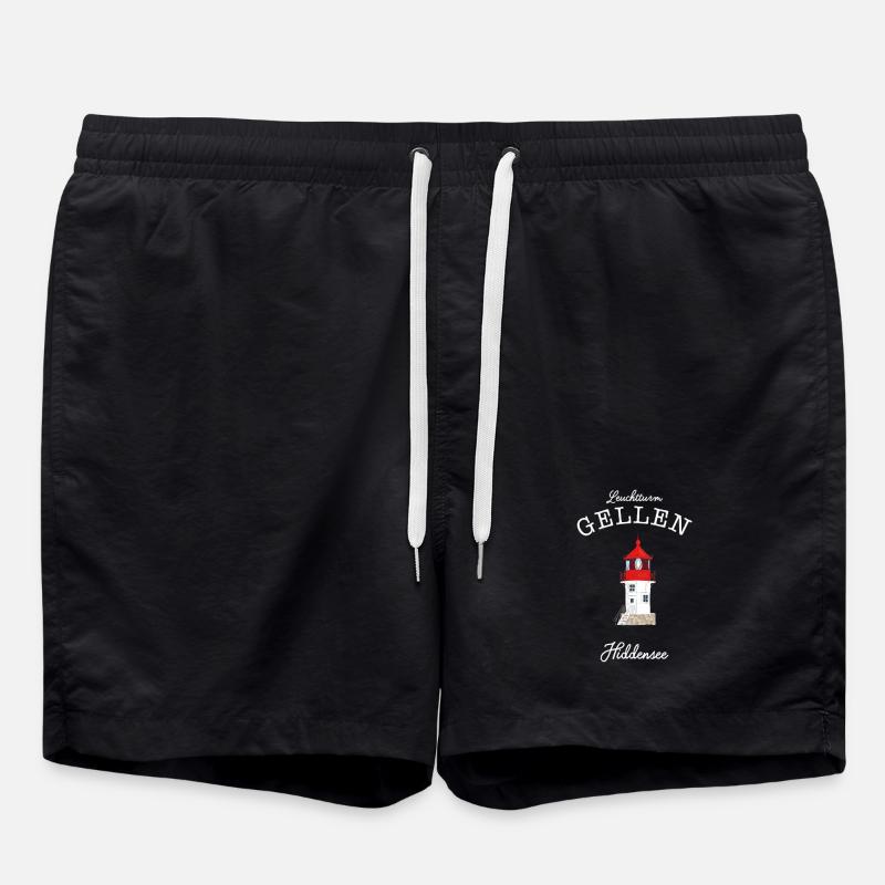 Hiddensee, kleiner Leuchtturm Gellen, Ostsee - Badeshorts - Schwarz