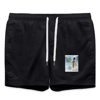 Beach Surfer Girl – Ondes positives - Short de bain - noir - Devant - AI Model Male 185 light (185cm)