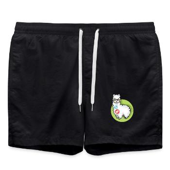 Alpaga Boules de Noël Lama de Noël Symbole Alpaga - Short de bain - noir - Devant - AI Model Male 185 light (185cm)