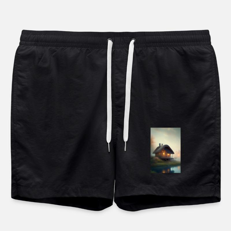 Charming lakeside cabin - Swim Trunks - black