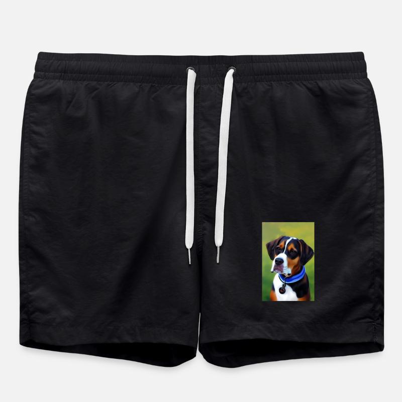 Hunde Bild - Badeshorts - Schwarz