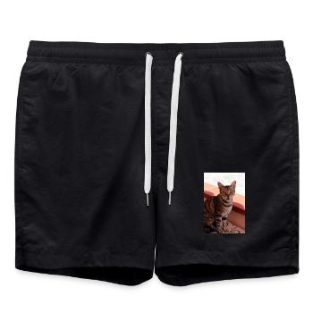 Chat - Short de bain - noir - Devant - AI Model Male 185 light (185cm)