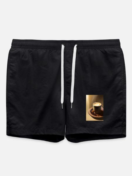 Coffee, coffee beans - Swim Trunks - black
